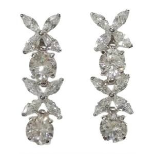 NEW DESIGN BY CONCEPTION women's cascading floral earrings in silver